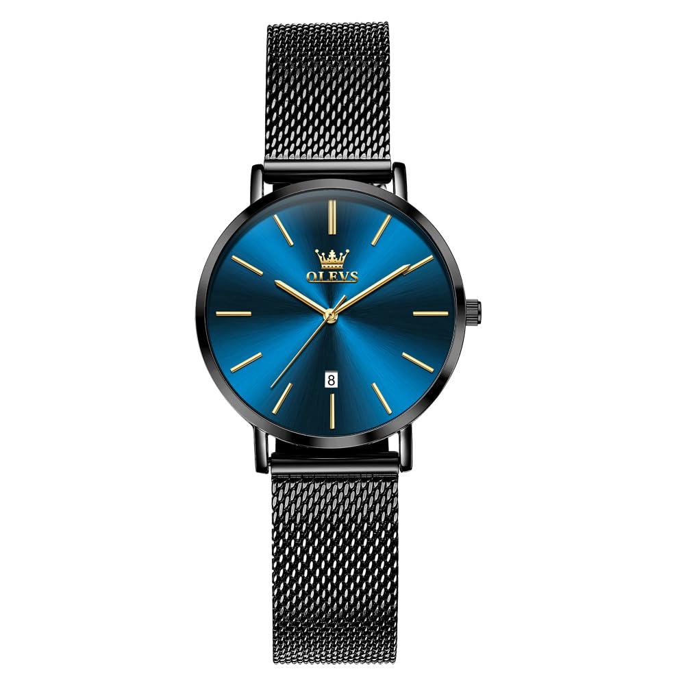 OLEVS Women's Watch Fashion Analog Watch Simple Dial Waterproof Milanese Mesh Band