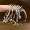 18K Gold Plated Zircon Arrow Geometric Bangle: Elegant High-End Design Bracelet for Women.