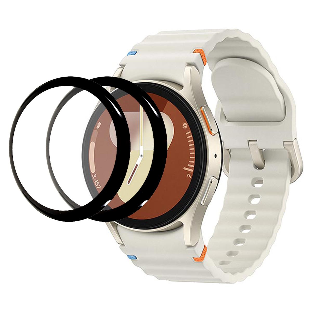 

2Pcs/Pack For Samsung Galaxy Watch7 40mm PMMA Screen Protector Ultra Clear Watch Film (Black Edge) A