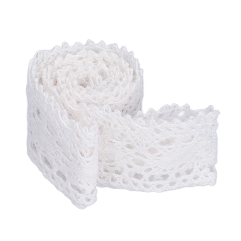 1pcs 10 Yards Length Lace Trim Ribbon White Crochet Lace Trim Cotton Lace Ribbon For Clothes Sewing