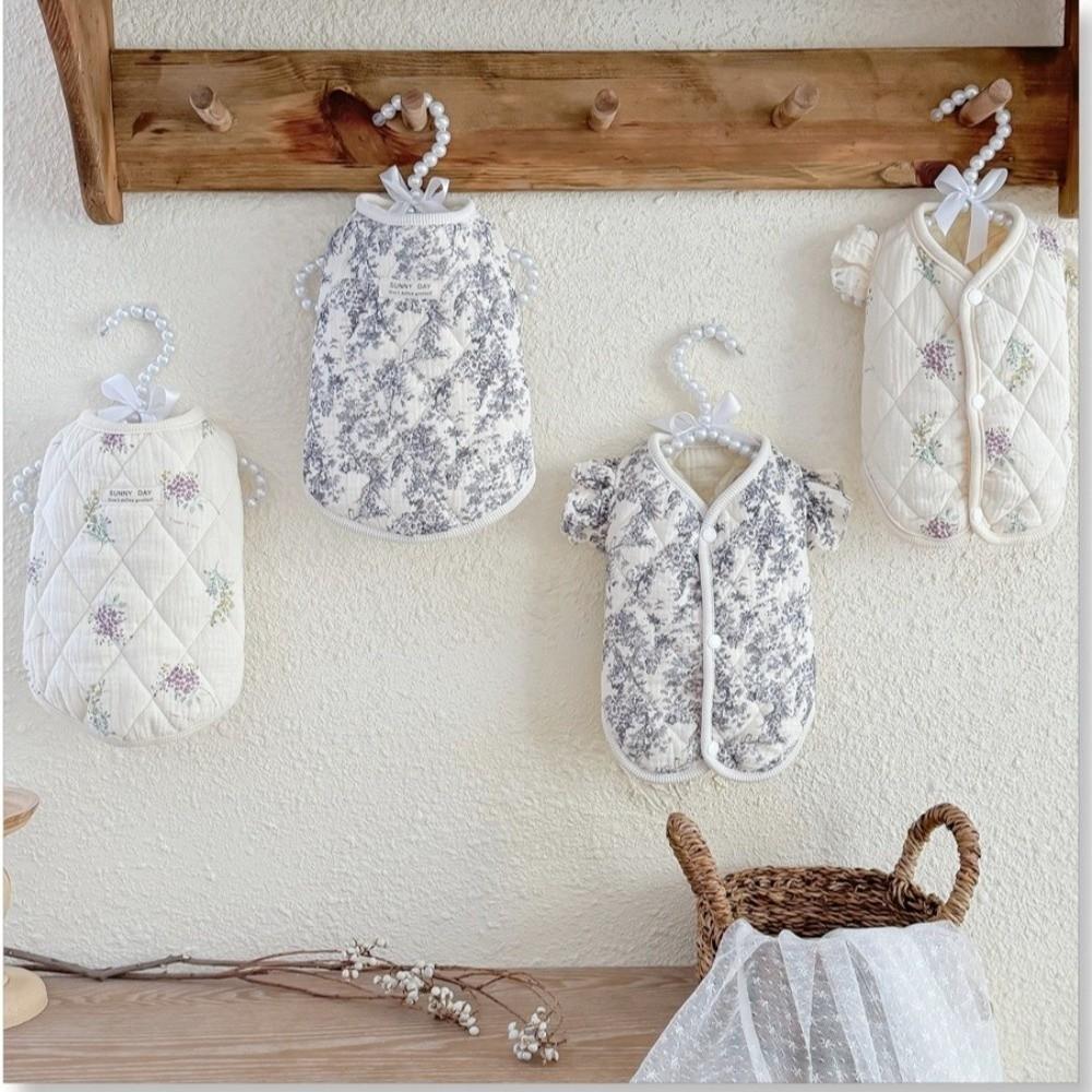 Printed Dog Winter Coat Warm Soft Dog Jacket New Padded Vest  for Small Medium Dogs