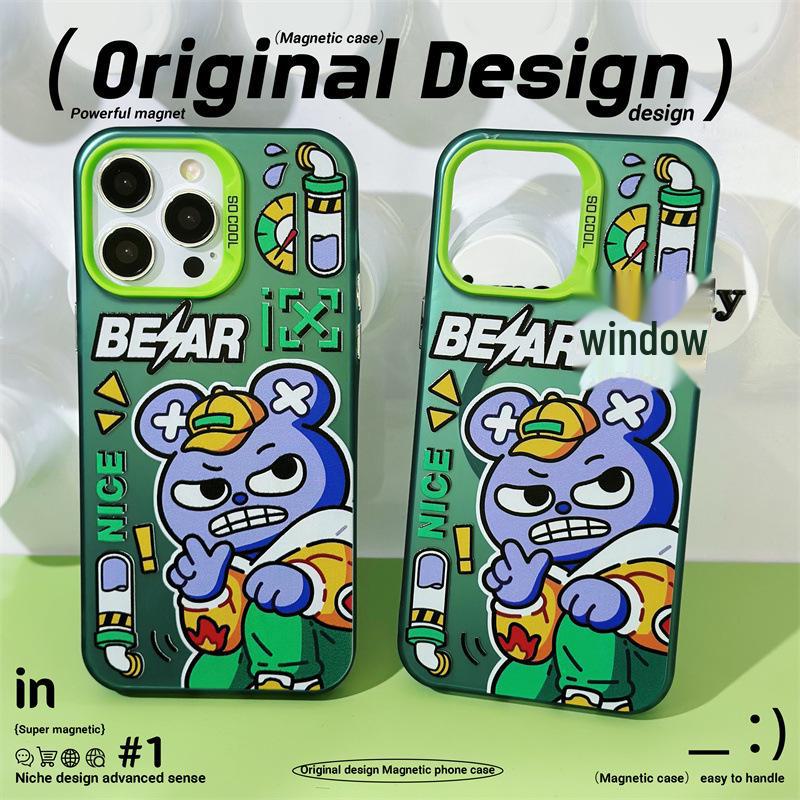 Magnetyczne Matowe Laserowe Etui Zhitai dla iPhone 12/13/14/15/16 Pro Max, XS, 7/8.