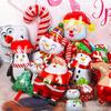 10pcs Mini Cartoon Christmas Balloons, Santa Claus Snowman Sticks, Balloons, Christmas Tree Decorations
