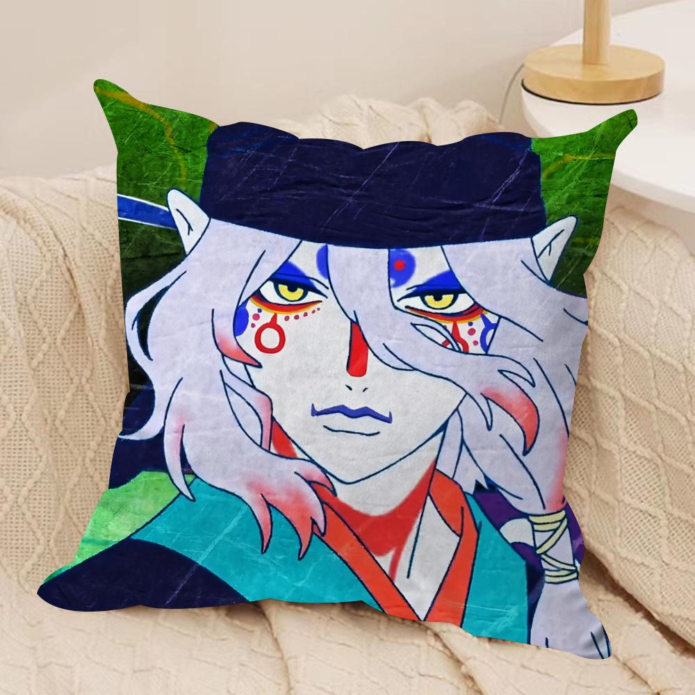 Anime Ukiyo-e Style M-Mononoke Cushion Cover Soft Plush Fabric Double-Sided Printed Cushion Covers for All Seasons Home Decor