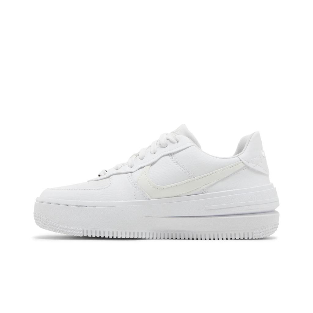 Nike Womens Air Force 1 PLT.AF.ORM 'Triple White' (women's sizes) White / Summit White / White / White Skate Shoes DJ9946 100