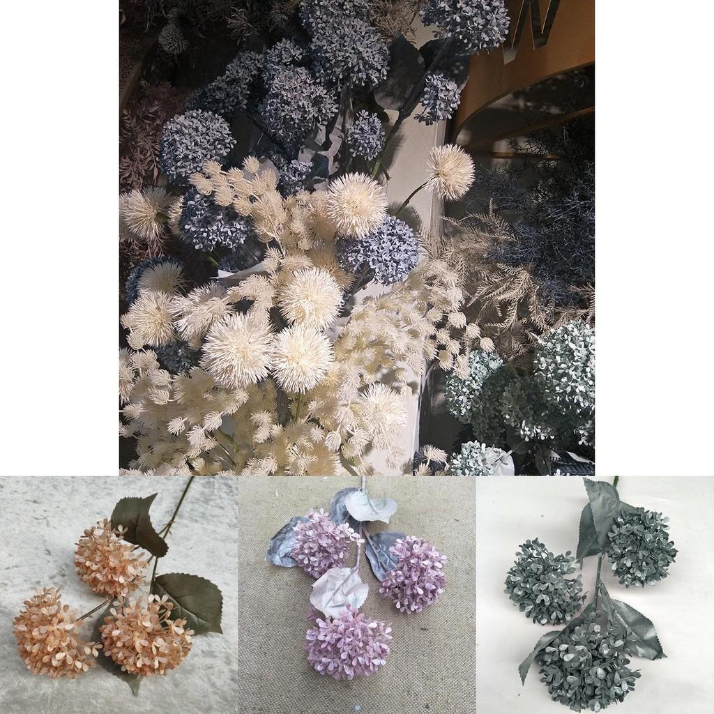 Hydrangea Snowball Artificial Stems Multibranch For Wedding Home Decor Gift