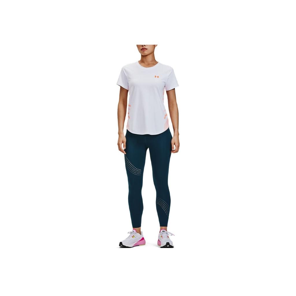 Under Armour Iso-Chill Rundhals Bedrucktes Lasergeschnittenes Kurzarm-T-Shirt Damen T-Shirts Weiß 1376818-100