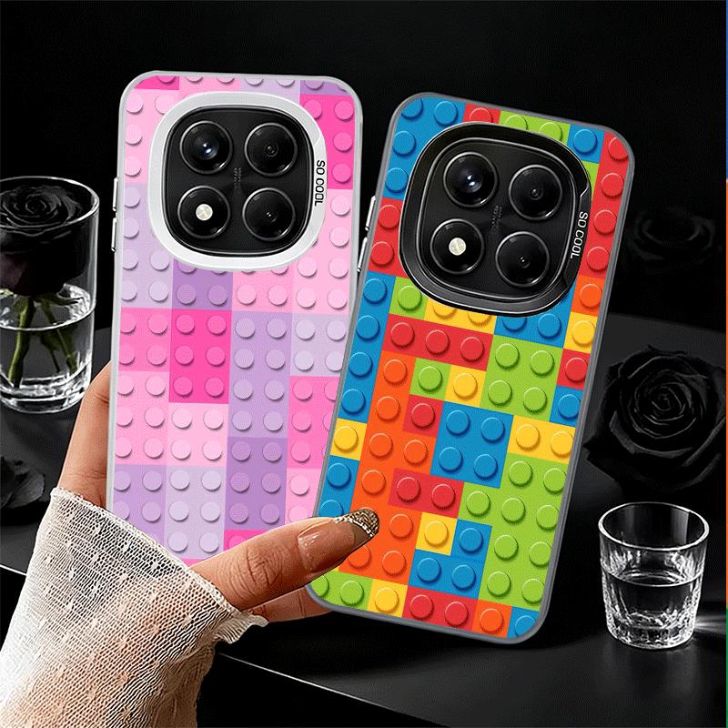 Fashion Building Blocks Pattern Soft Phone Case for Xiaomi Redmi Note 13 14 15 Pro Plus 12S 12 11S 11 11T 10S 10 Shockproof Cove