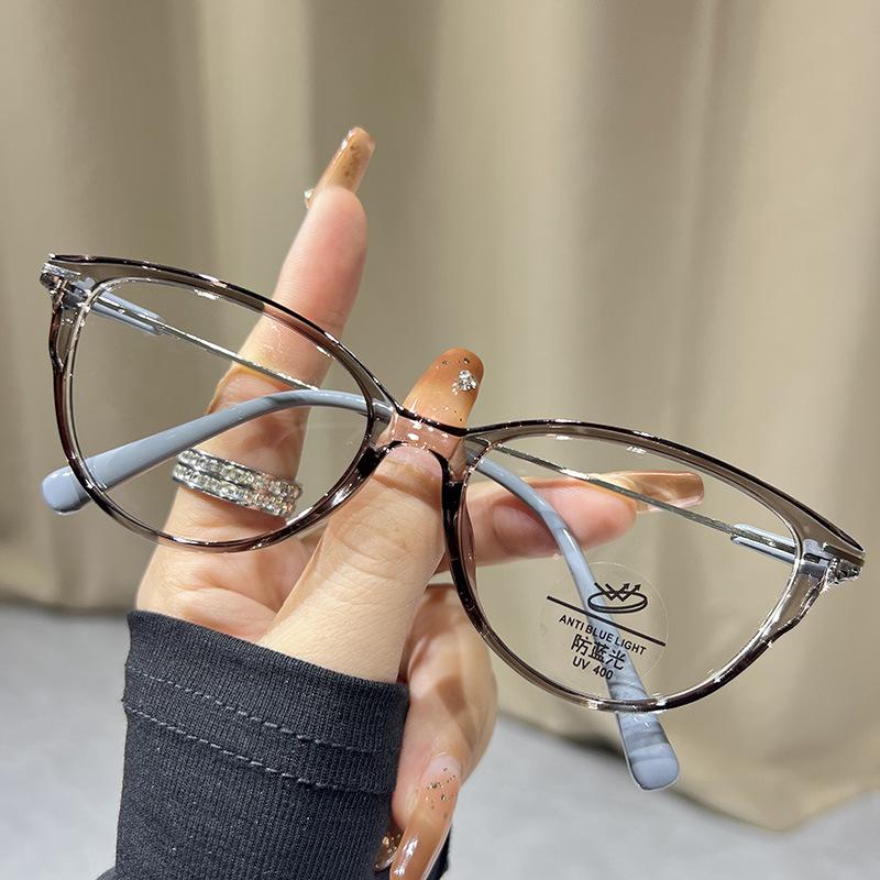 Korean Cat Eye Anti-Blue Light Eyeglass Frames, Stylish Whitening Design, Prescription Ready.