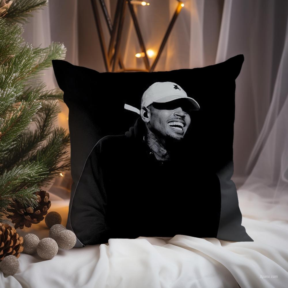 Hot C-Chris Brown Cushion Cover Premium Comfort Reversible Pillow Cove -Two in One Design for Any Room & Car Interior