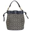 Used COACH Shoulder Bag Field Bucket C3853 Signature Canvas/leather Navy Gray Purse
