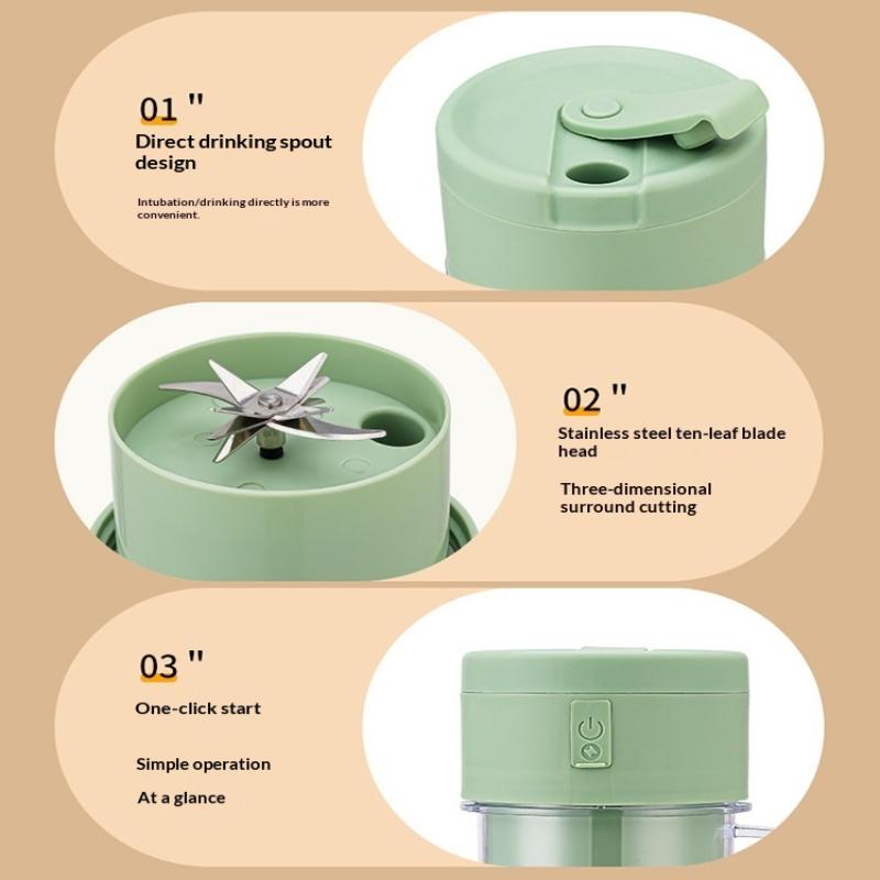 Portable Electric Fruit Juicer Cup USB Rechargeable for Camping Hygienic Travel Home Smoothies Shakes Use