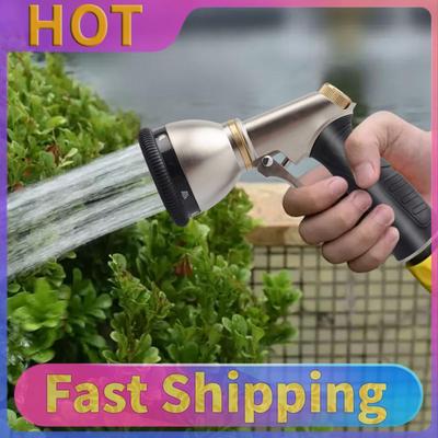 Hose Spray Nozzle Slip Resistant Heavy Duty Metal Hose Nozzle Multifunctional High Pressure Water Sprayer for Garden Washing Car