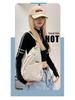 Trendige Damen Nylon Crossbody Brusttasche mit breitem Riemen und hochwertigem Buchstaben-Design