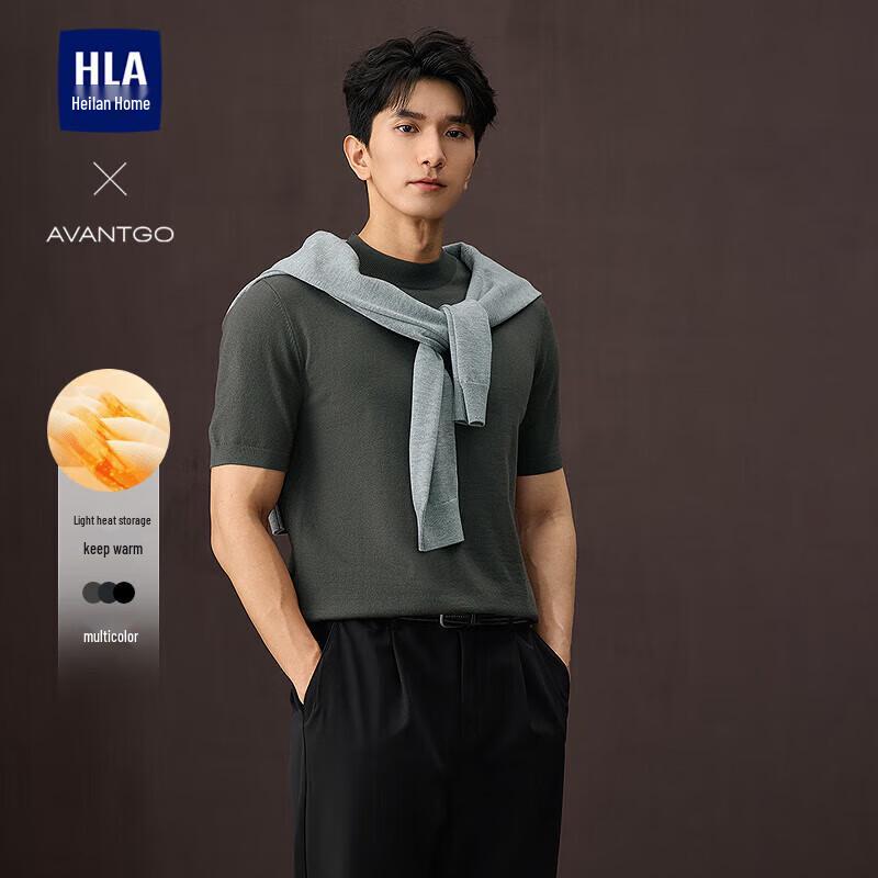 

HLA Men s Soft Business Casual Short-Sleeve Knit Sweater L