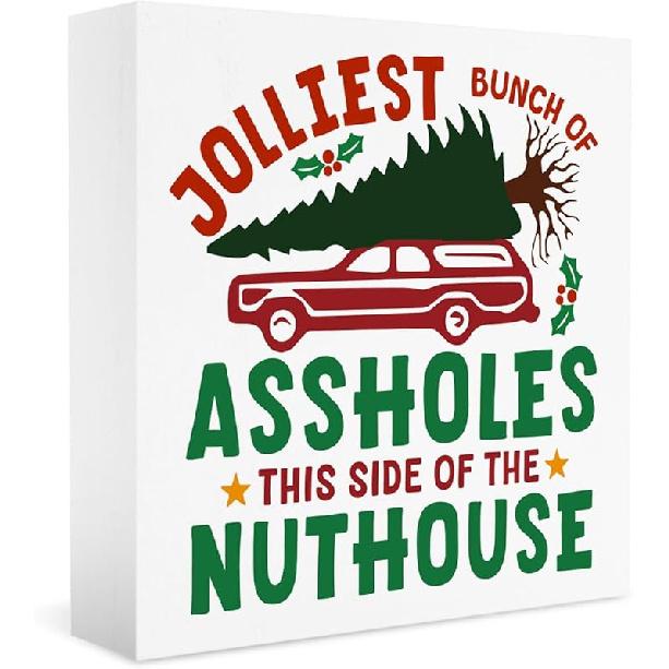 Christmas Vacation Funny Decorations - Xmas Holiday Sign, 5 X 5 Inches