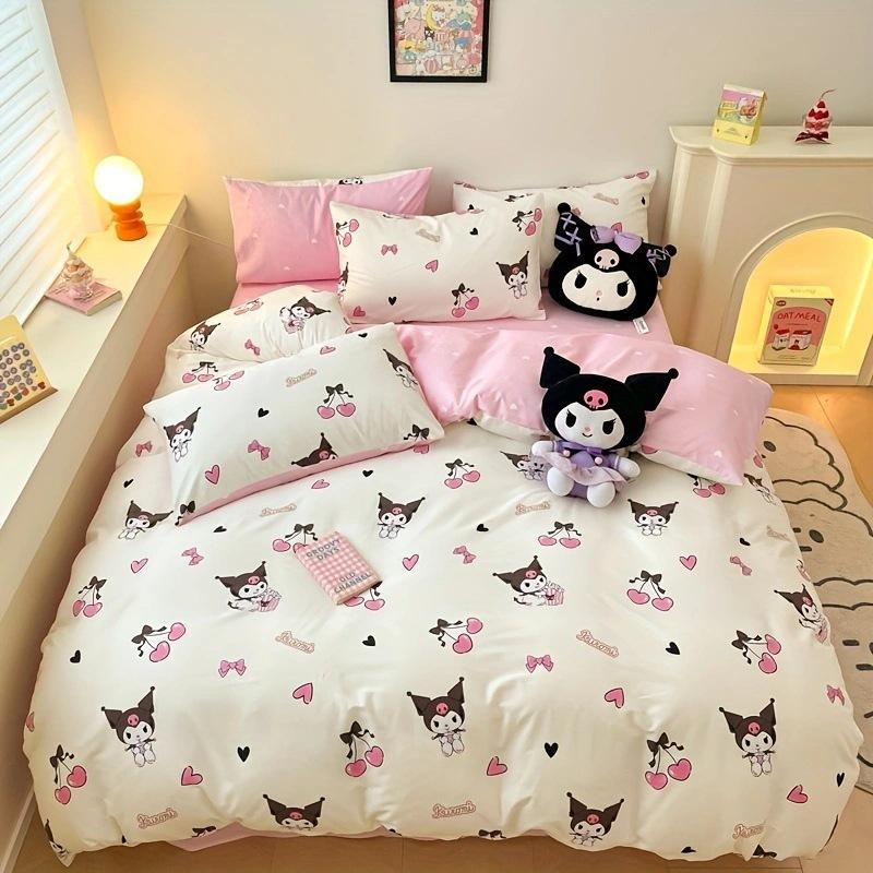Bed Three-Piece Set, Sanrio Cartoon Series Digital Printing, Double-Sided Three (Four) Piece Set