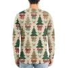 Men's Fashion Printed Round Neck Long Sleeve Bottoming Shirt Top