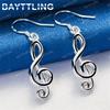 Luxurious 925 Sterling Silver Fine Note Earrings for Women Fashion Wedding Gift Accessories Jewelry