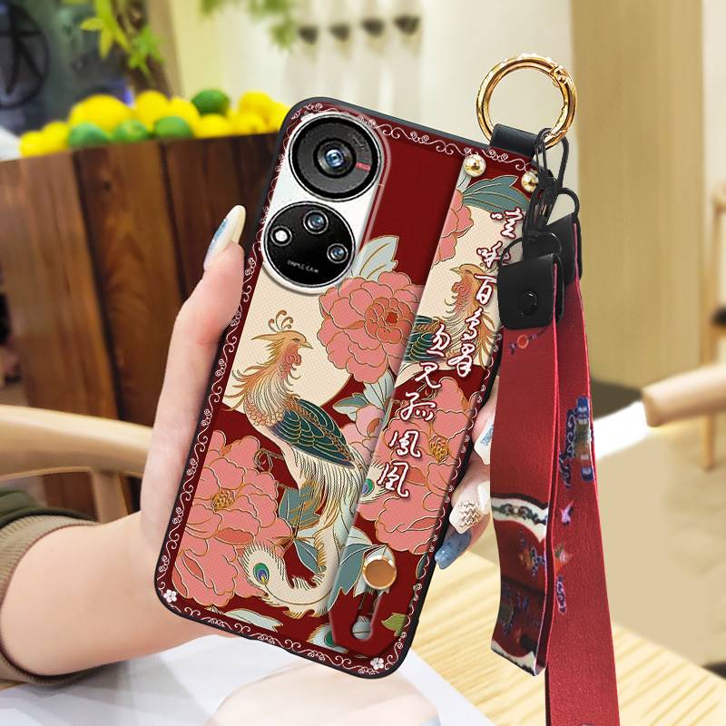 Langlebig Für Mama Handyhülle Für ZTE Blade V40S/Axon40 SE Armband Mode Stoßfest Handgelenkschlaufe Chinesischer Stil Staubdicht