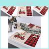 Luxurious Red And Black Checkered Christmas Tree Car Mat With Festive Design For Holiday Celebrations