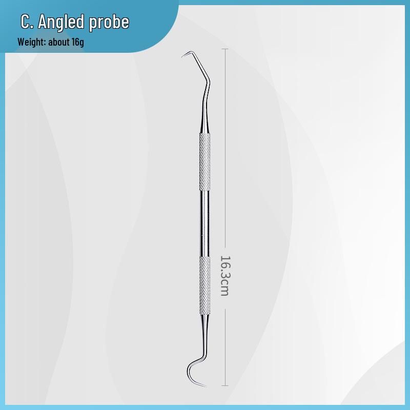Dentist Tools Set: Stainless Steel Double-Ended Probe, Mouth Mirror, and Teeth Cleaning Kit