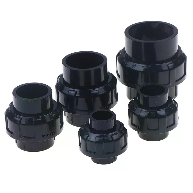 1/5 st 20/25/32/40/50 mm Svart PVC-koppling Garden Bevattningsrör Direktkopplingar Akvarium Avloppsrör Rak koppling