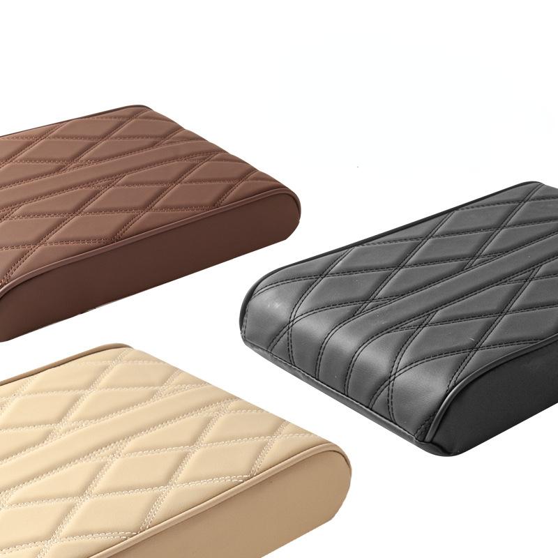 Car Armrest Box Height Pad Universal Leather Armrest Cushion Memory Foam Support Armrest Storage with Pocket Central Universal