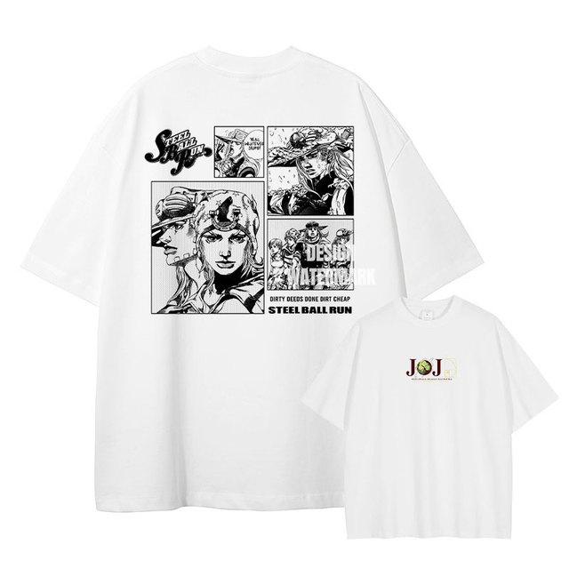 Мужская хлопковая футболка JoJo s Bizarre Adventure от HUANHUSHENG S