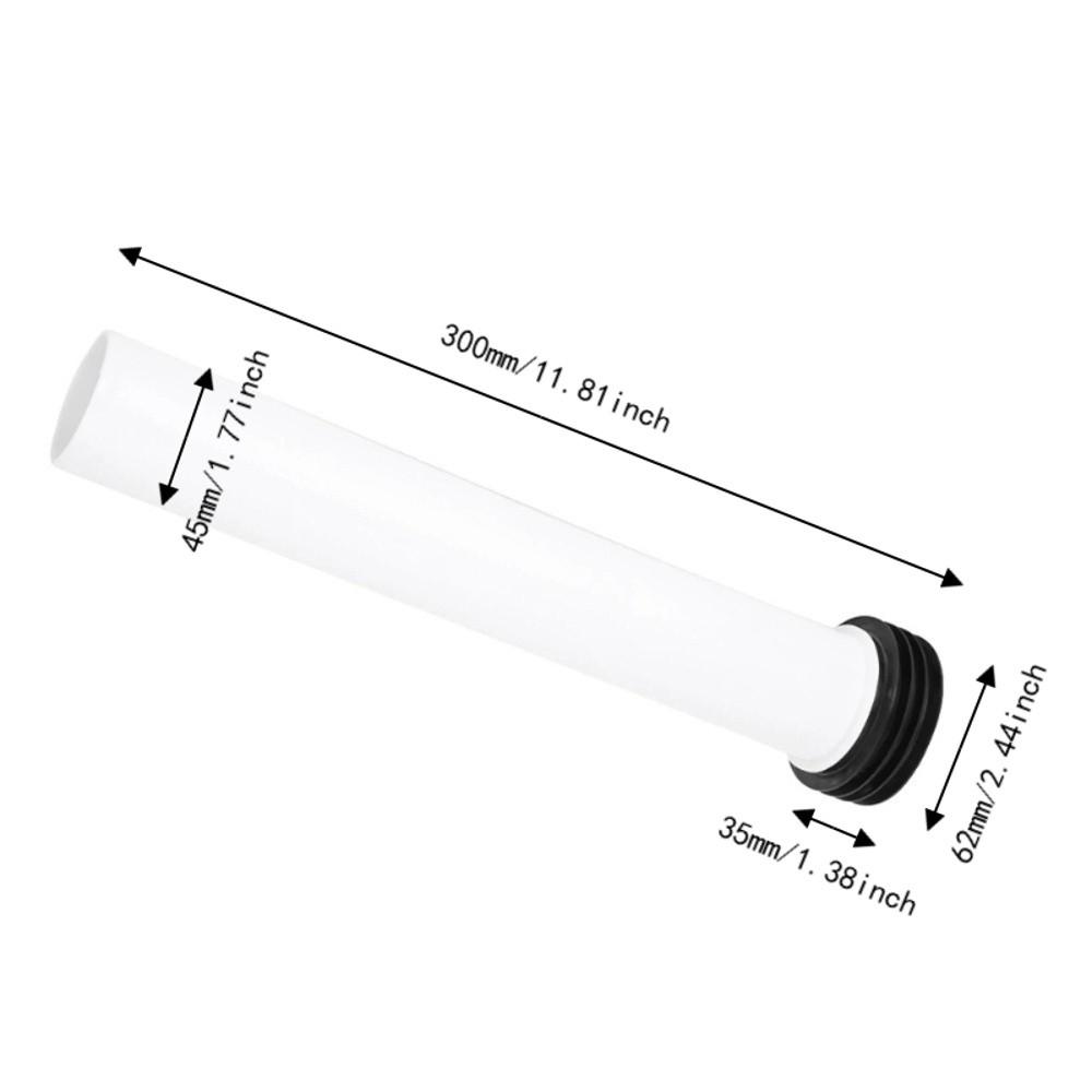 Straight Design Toilet Flush Tube Lengthened 300mm / 11.81in Concealed Cistern Pipe  Toilet Repair