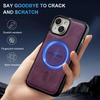 LC.IMEEKE L6 For iPhone 15 Plus/14 Plus Case PU Leather Coated PC TPU Phone Cover Compatible with MagSafe