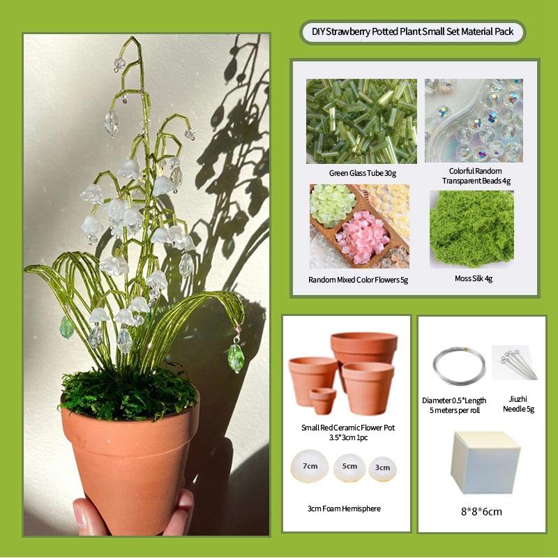 

Искусственный ландыш в горшке Сделай сам Бусины Растение в горшке Набор материалов для Сделай сам Цветочный горшок Украшение для дома Аксессуары для стола