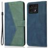 For Xiaomi 14T Cover Color Splicing Wallet Stand Leather Phone Case with Wrist Strap