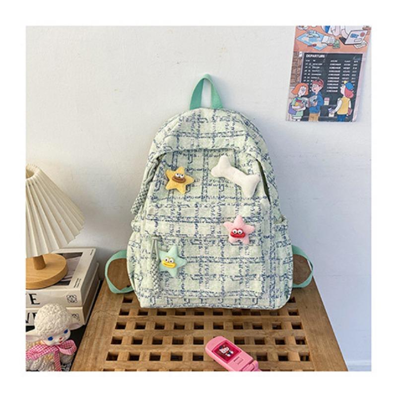 

Свежий клетчатый школьный рюкзак для средней школы, женский рюкзак для колледжа, осенне-зимний рюкзак Single bag