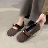Winter Gentle Mary Jane Shoes Summer Bow Retro Fluffy Shoes Women's Pearl Single Shoes Inner Height Increase Small