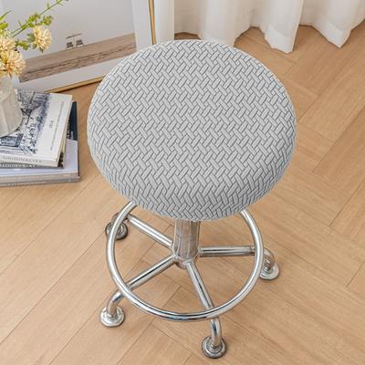 Soft Elastic Bar Round Stool Cover Stretchable Washable Seat Chair Slipcover Solid Color Thickened Round Chair Cover