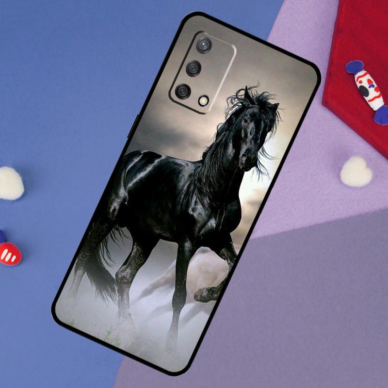 

Красивый черный чехол-лошадь для OPPO A17 A54 A57 S A77 A74 A94 A5 A9 A53 A15 A16 A76 A96 A52 A72 A18 A58 A98 A78 OPPO A54 5G