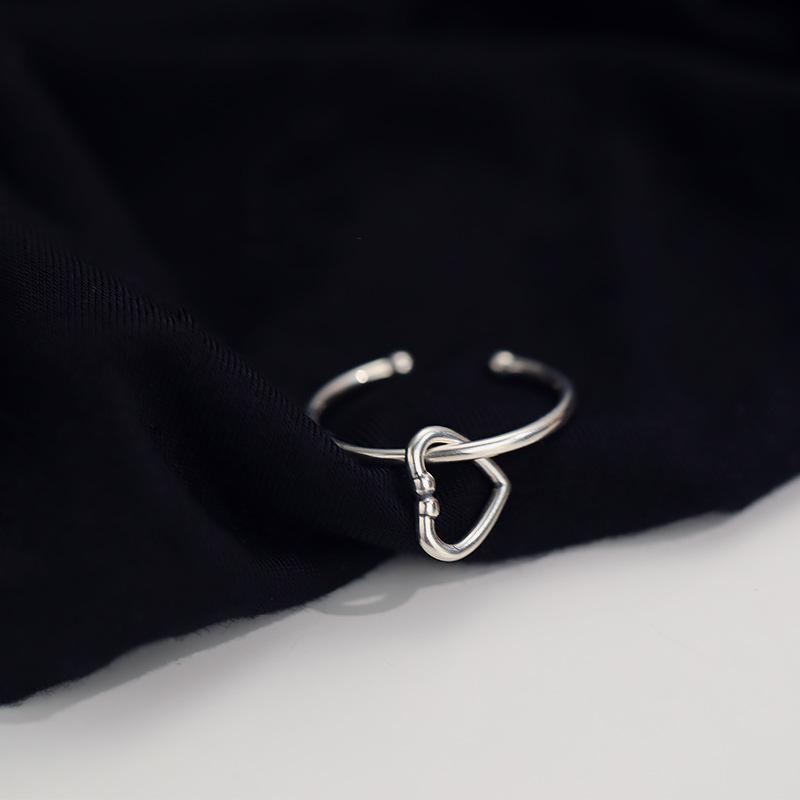 Niche Design Love Open Ring Women'S Small Fashion Temperament Trendy Creative Heart-Shaped Index Finger Ring