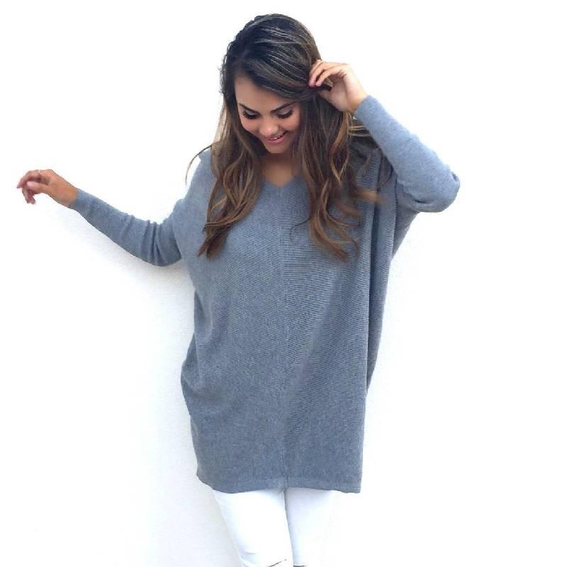Sweet Girly Vneck Pullover Long Sleeve Top Womens Slim Fit Polyester Autumn Casual