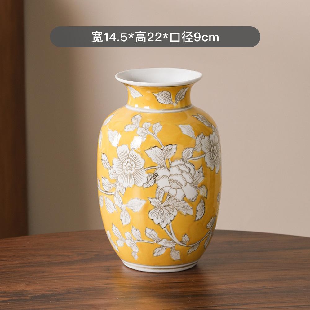 Ceramic Belly Vase Blue white porcelain retro vase Chinese porcelain ornaments Home decoration storage bottle porcelain vases