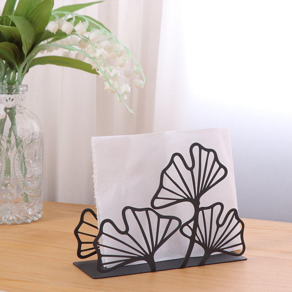 High-end Ginkgo Leaf Napkin Holder Simple Iron Tissue Rack Metal Tissue Holder  Hotel