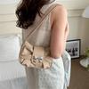 Sweet Bowknot Women’s Underarm Bags Portable PU Leather Ladies Small Tote Shoulder Bag Solid Color Pleated Female Purse Handbag