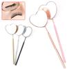 1pc False Eyelashes Mirror Connected To Eyelash Inspection Mirror Heart Shaped Long Handle Magnifying Cosmetic Tool