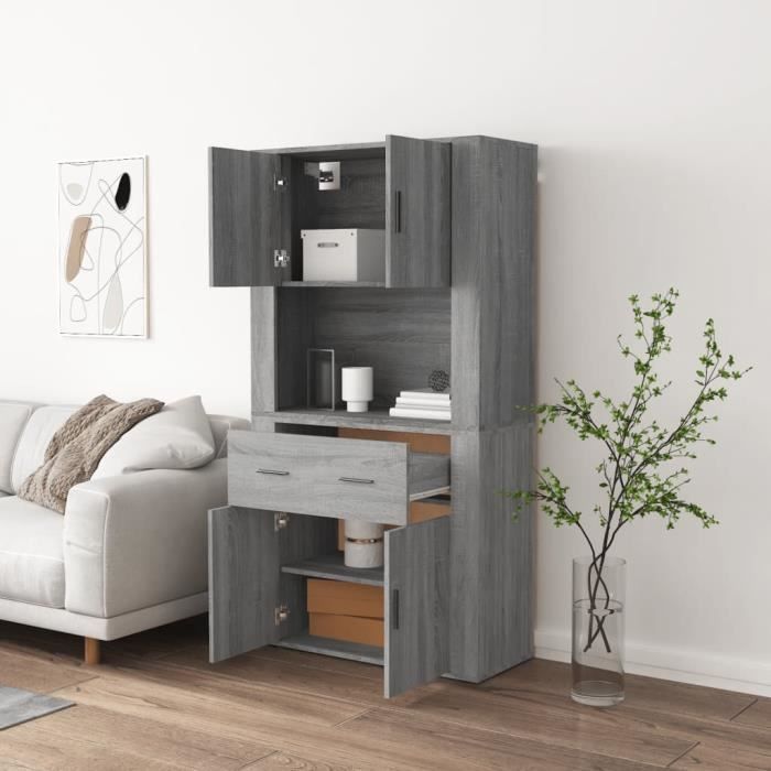 VidaXL Highboard Sonoma Grey Engineered Wood 3185373