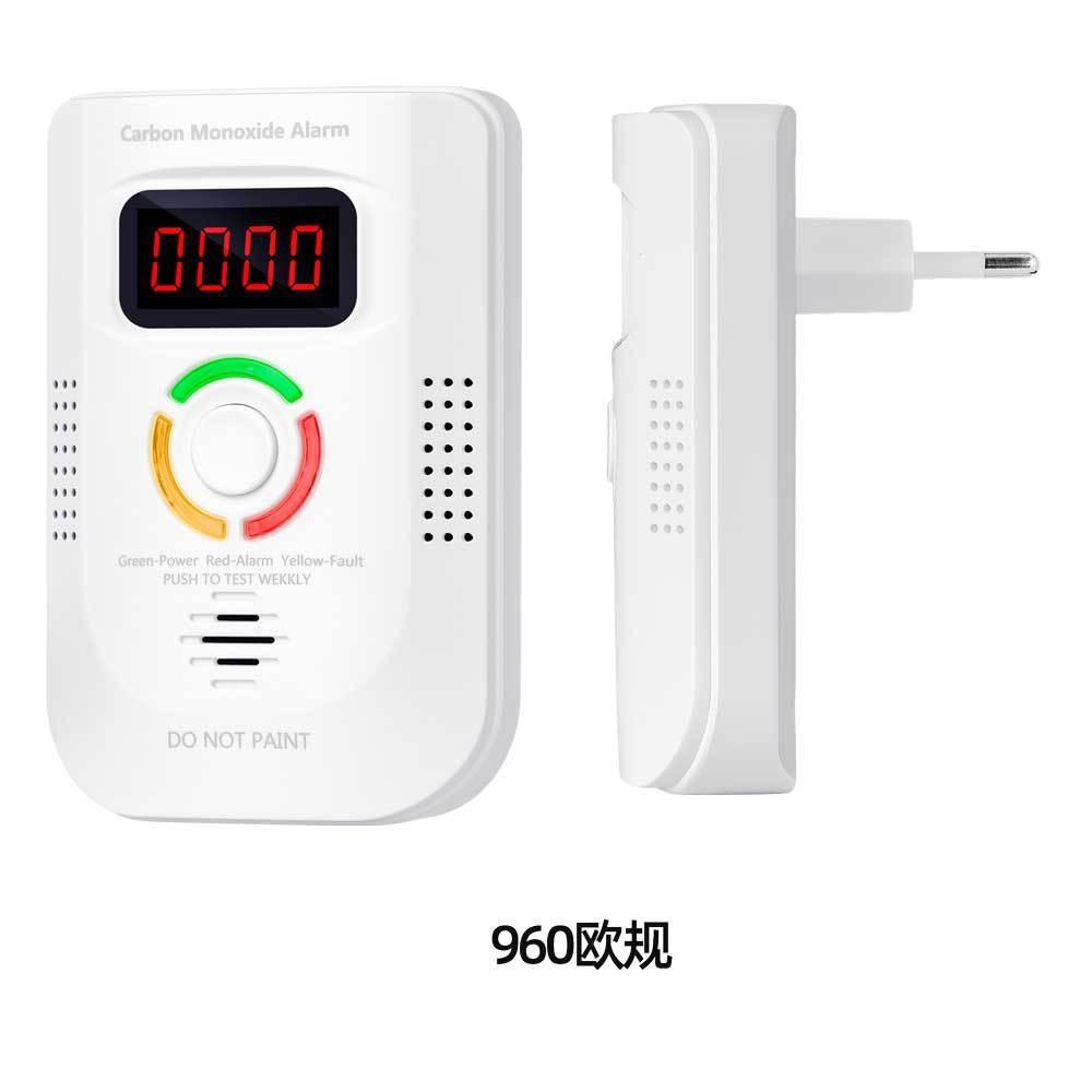 CO Detector Carbon Monoxide Alarm Battery Operated with Digital Display, Smoke Coal Gas Leakage Sensor for Home Safety