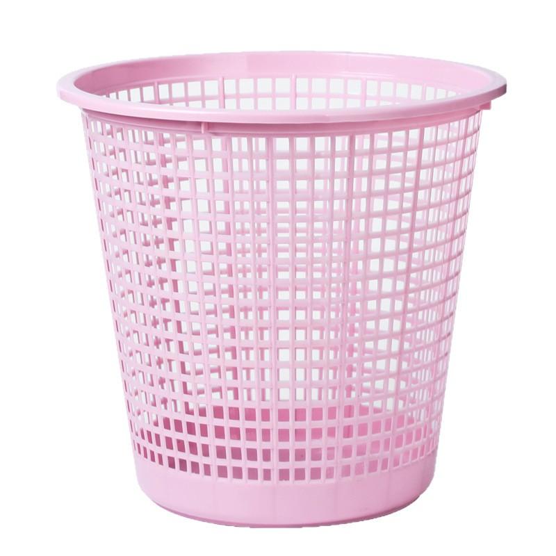 Minimalist Perforated Plastic Trash Bin Kitchen Bathroom Desktop Use Small 4L Open Top Waste Basket