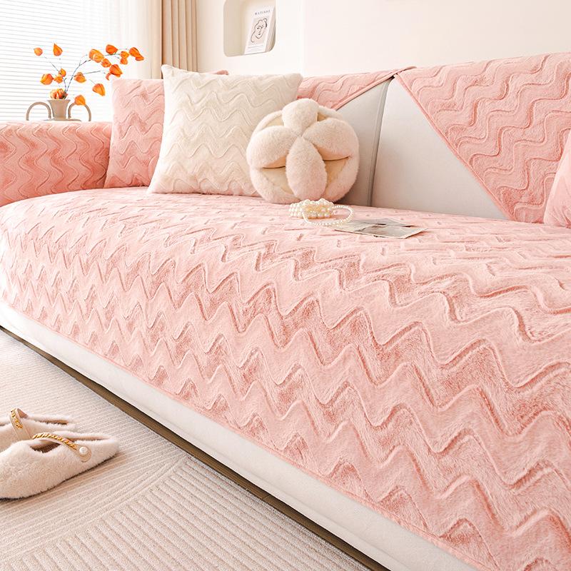 Pernă de canapea în stil crem franțuzesc Husă de canapea anti-alunecare de pluș de toamnă și iarnă