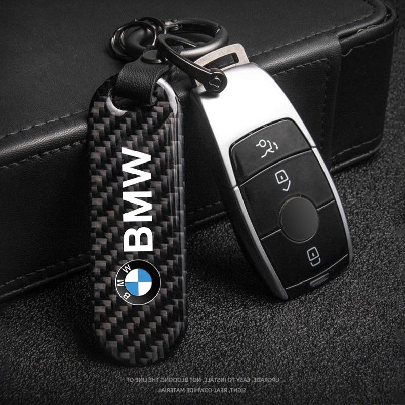 Carbon Fiber Car Keychain Metal Anti Loss Portable Key Ring For BMW I3 I4 E46 E90 E60 F30 F10 X1 X2 X3 X5 X4 X6 X7 G30 G20 G32