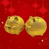 Animal Pig Money Jar Gold Pig Coin Saving Box Decorative Pig Plastic Piggy Bank Festive Occasions