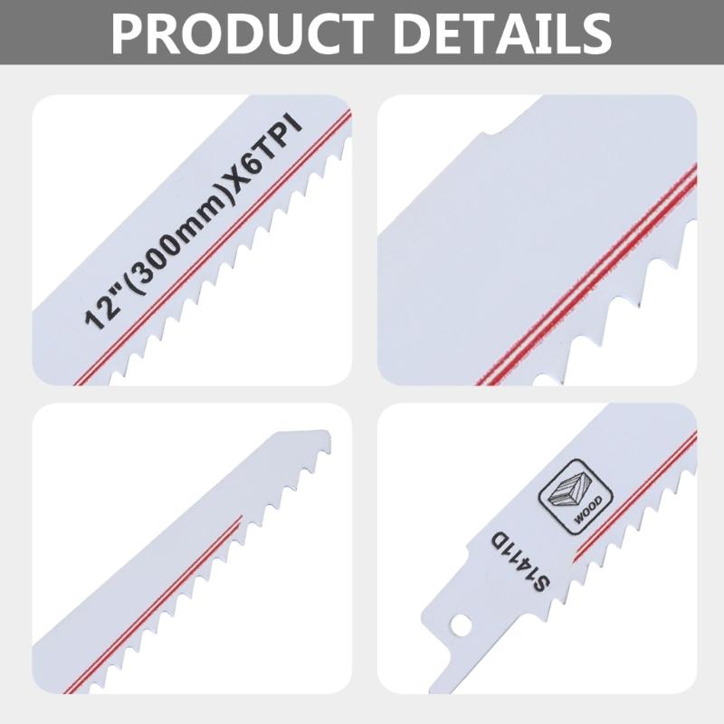 High Performance Woodworking Saw Blade Reciprocating Combination Jig Saw Blade for Wood Cutting Strong Quick Release 12"